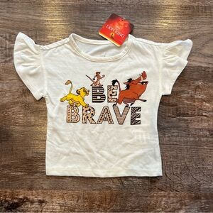 NWT Disney Lion King Toddler Girls T-shirt With Ruffle Sleeves Size 12 Months